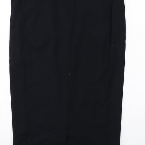 Marks and Spencer Womens Black Polyester Straight & Pencil Skirt Size 10 Zip