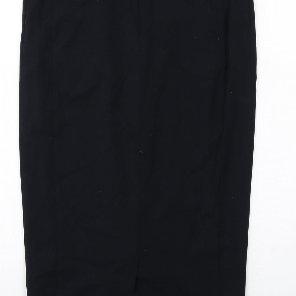 Marks and Spencer Womens Black Polyester Straight & Pencil Skirt Size 10 Zip