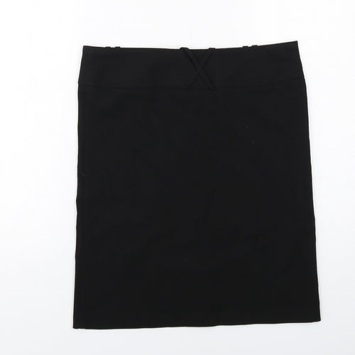 Miss Selfridge Womens Black Polyester A-Line Skirt Size 10 Zip