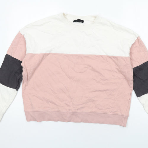 New Look Womens Multicoloured Colourblock Cotton Pullover Sweatshirt Size S Pullover