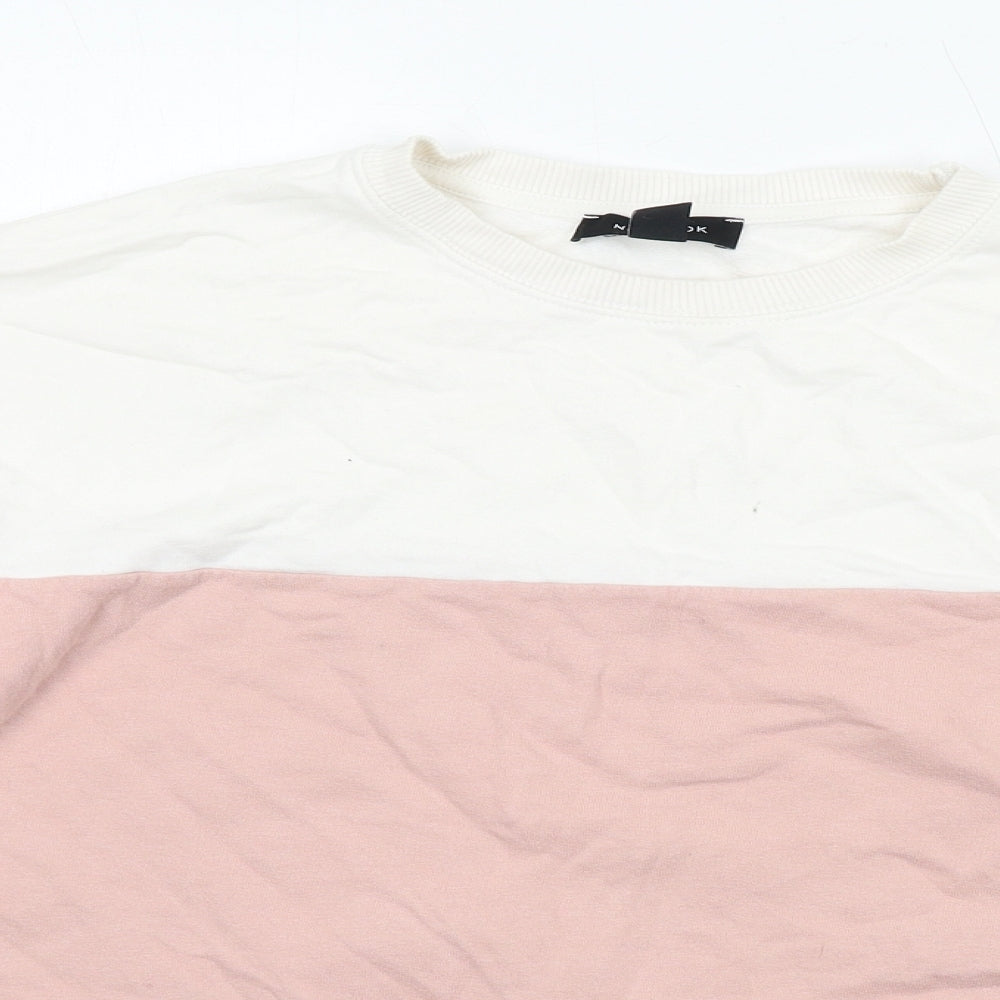 New Look Womens Multicoloured Colourblock Cotton Pullover Sweatshirt Size S Pullover