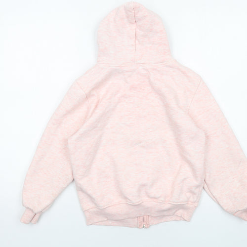 adidas Girls Pink Cotton Full Zip Hoodie Size 9-10 Years Zip