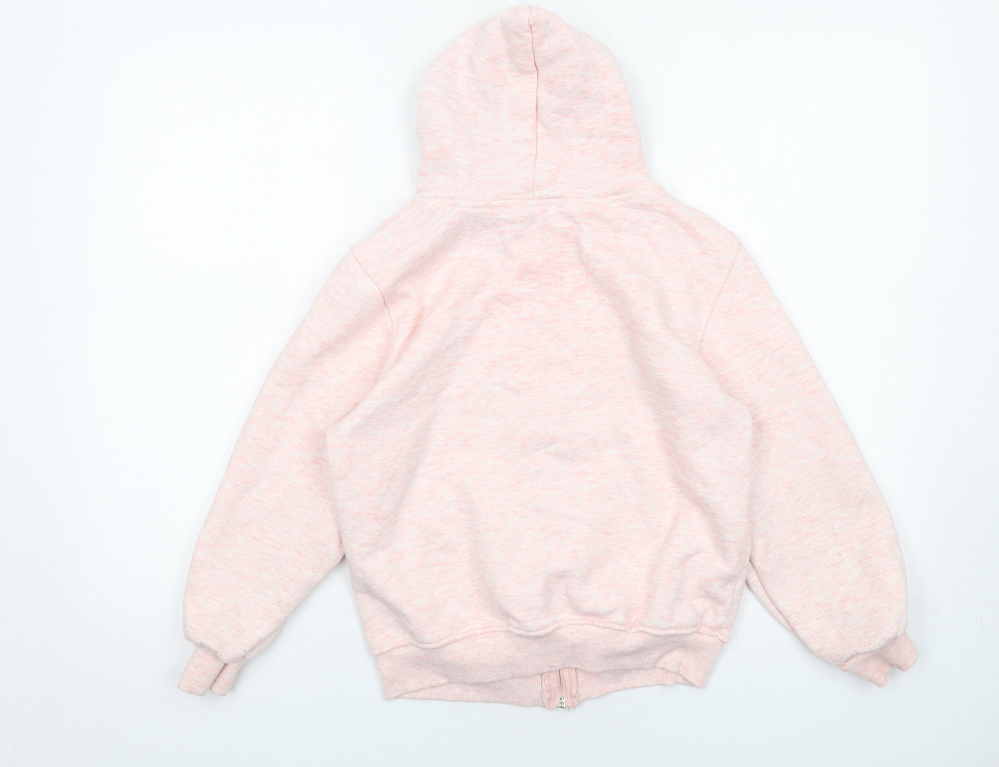 adidas Girls Pink Cotton Full Zip Hoodie Size 9-10 Years Zip