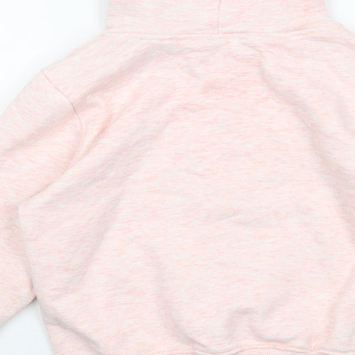 adidas Girls Pink Cotton Full Zip Hoodie Size 9-10 Years Zip