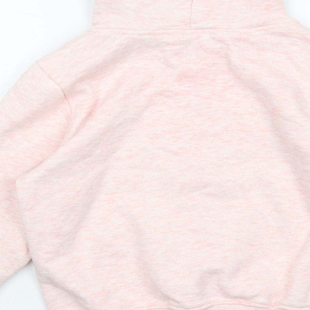 adidas Girls Pink Cotton Full Zip Hoodie Size 9-10 Years Zip