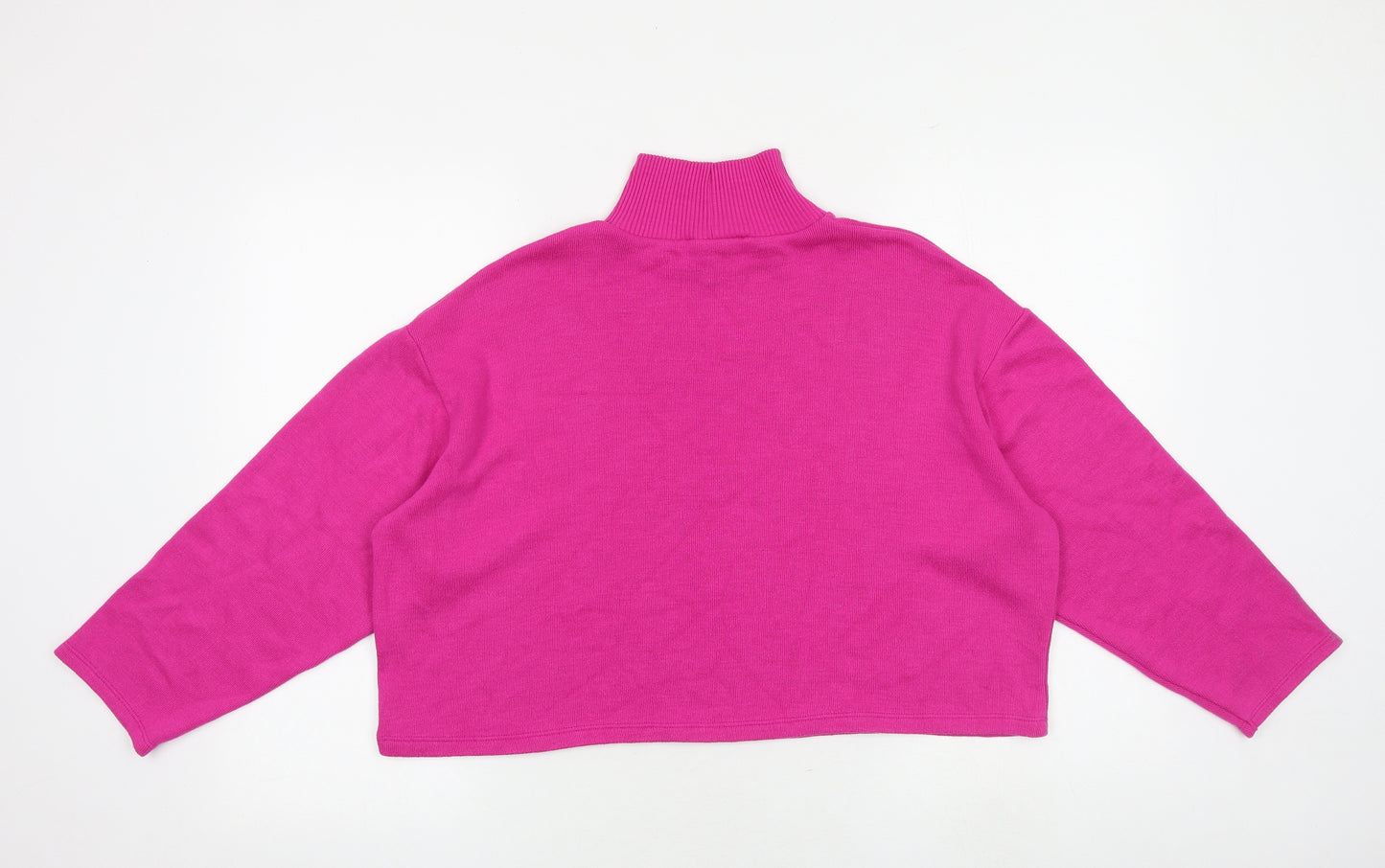 Zara Womens Pink Polyester Pullover Sweatshirt Size M Snap