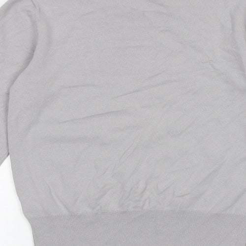 Oasis Womens Grey Boat Neck Cotton Pullover Jumper Size M
