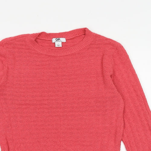 Dorothy Perkins Womens Pink Round Neck Cotton Pullover Jumper Size S