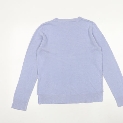 Marks and Spencer Womens Blue Round Neck Acrylic Pullover Jumper Size 12