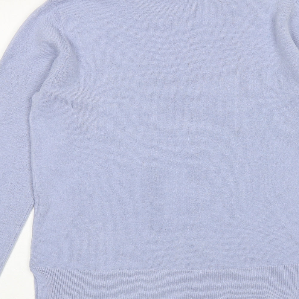 Marks and Spencer Womens Blue Round Neck Acrylic Pullover Jumper Size 12