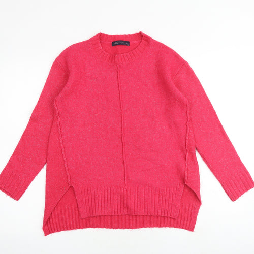 Marks and Spencer Womens Pink Round Neck Acrylic Pullover Jumper Size S