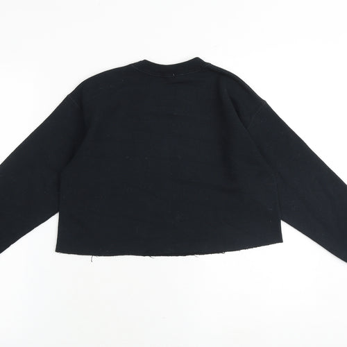 River Island Girls Black Cotton Pullover Sweatshirt Size 7-8 Years Pullover - Just Be Yourself