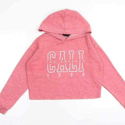 New Look Girls Pink Cotton Pullover Hoodie Size 12-13 Years Pullover - Cali Los Angeles