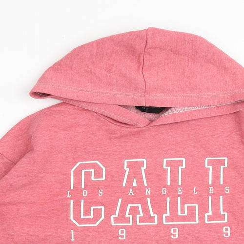 New Look Girls Pink Cotton Pullover Hoodie Size 12-13 Years Pullover - Cali Los Angeles