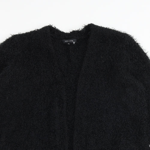 New Look Womens Black V-Neck Acrylic Cardigan Jumper Size M