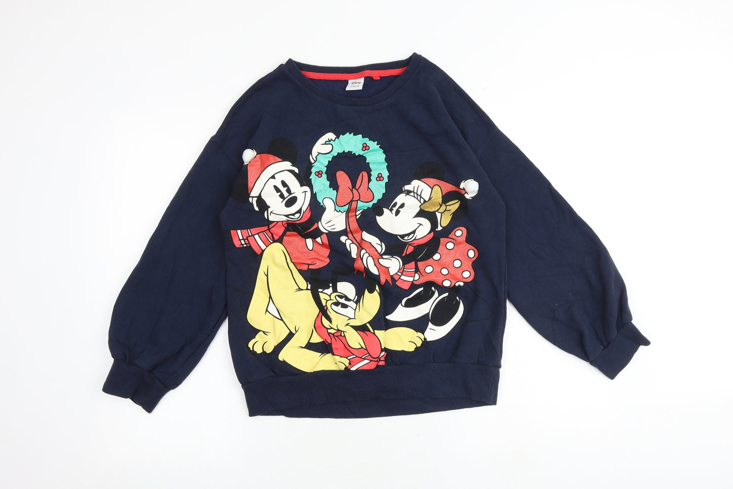 NEXT Girls Multicoloured Cotton Pullover Sweatshirt Size 16 Years Pullover - Minnie Mouse