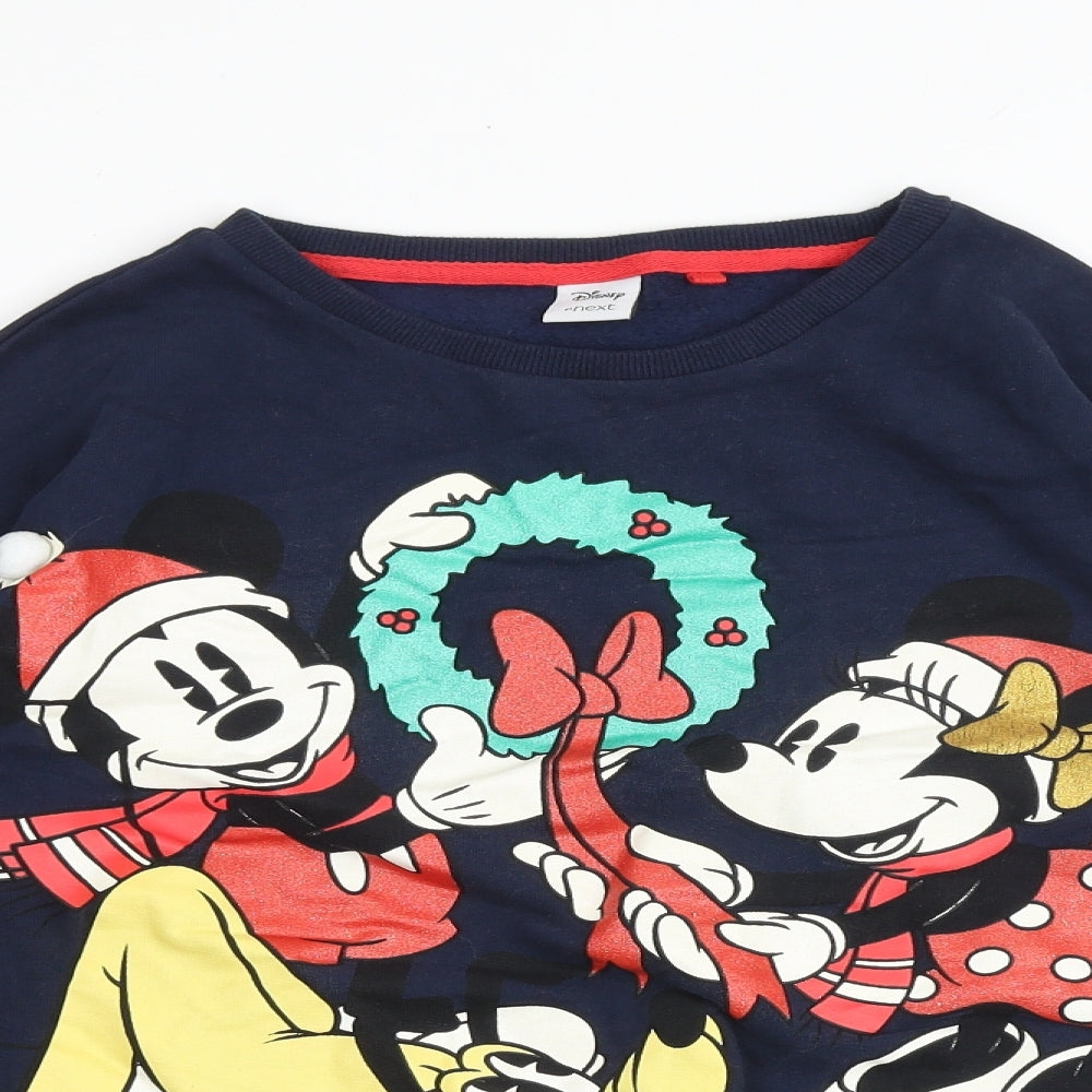 NEXT Girls Multicoloured Cotton Pullover Sweatshirt Size 16 Years Pullover - Minnie Mouse