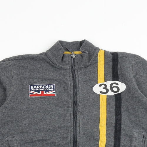 Barbour Boys Grey 100% Cotton Full Zip Sweatshirt Size L Zip