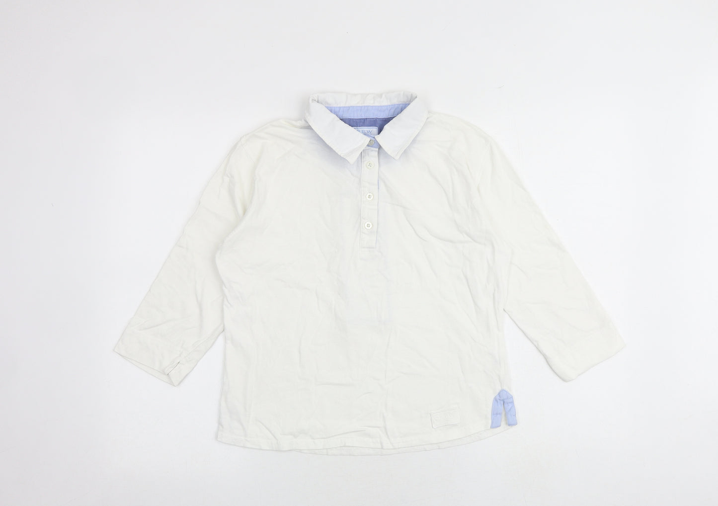 Crew Clothing Womens White 100% Cotton Basic Polo Size 12 Collared