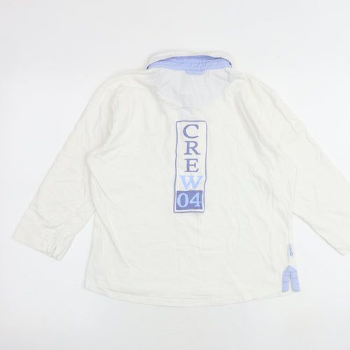 Crew Clothing Womens White 100% Cotton Basic Polo Size 12 Collared