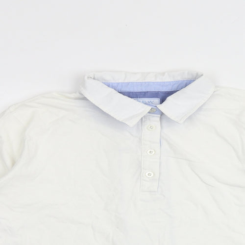 Crew Clothing Womens White 100% Cotton Basic Polo Size 12 Collared