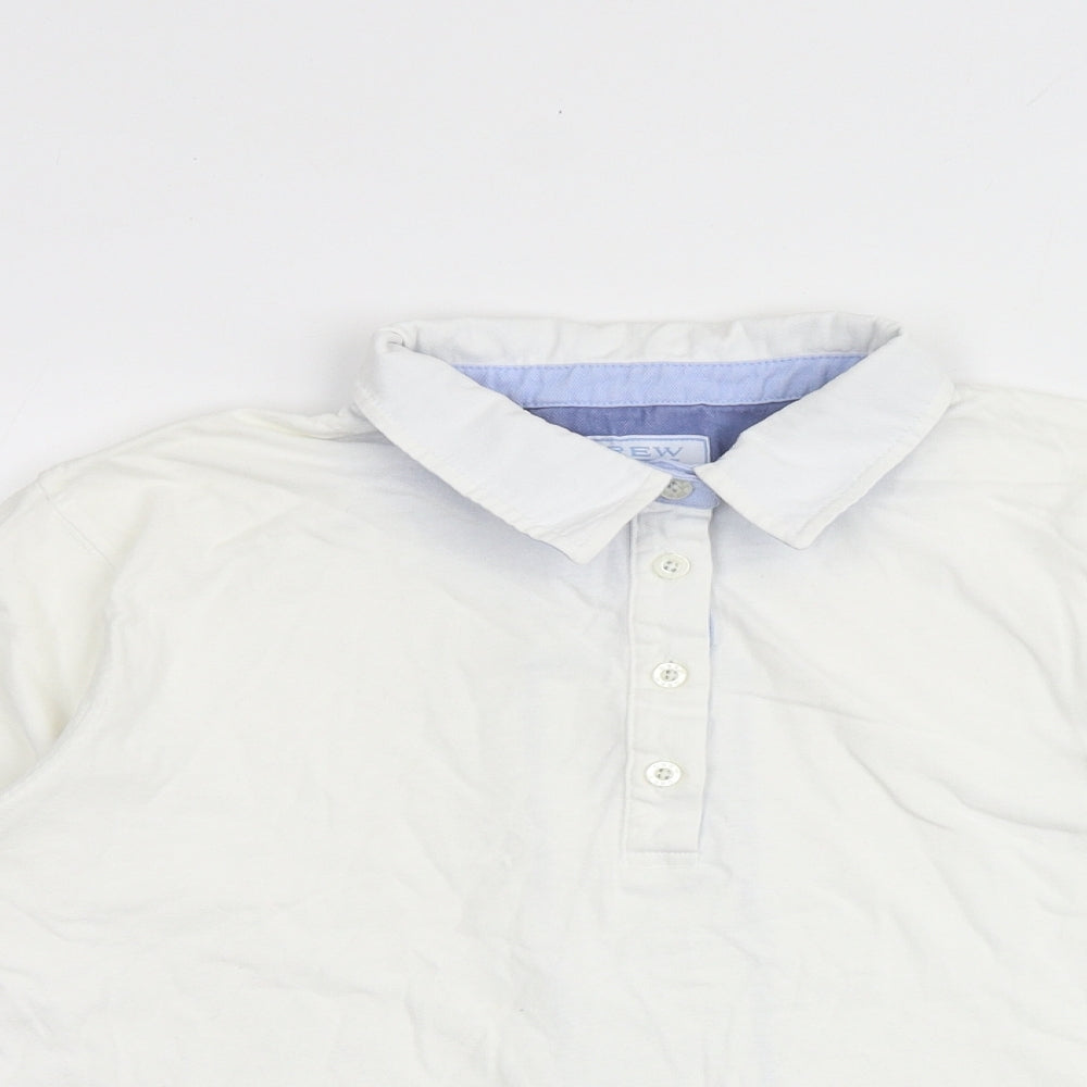 Crew Clothing Womens White 100% Cotton Basic Polo Size 12 Collared