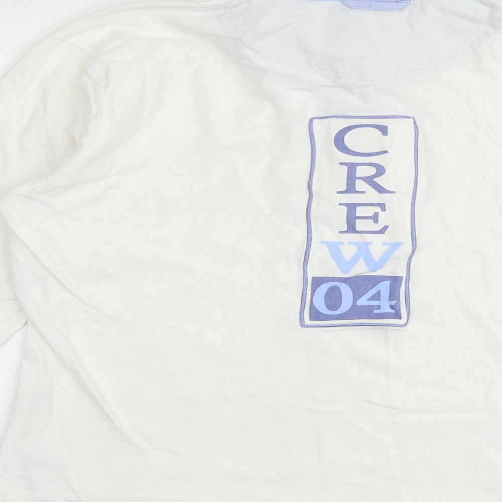 Crew Clothing Womens White 100% Cotton Basic Polo Size 12 Collared