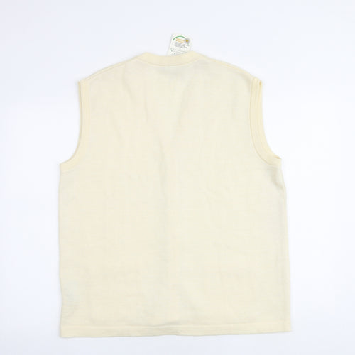 Canada Womens Ivory V-Neck Acrylic Cardigan Jumper Size 18 - Size 18-20