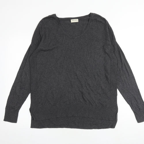 Indigo Womens Grey Round Neck Polyamide Pullover Jumper Size 14
