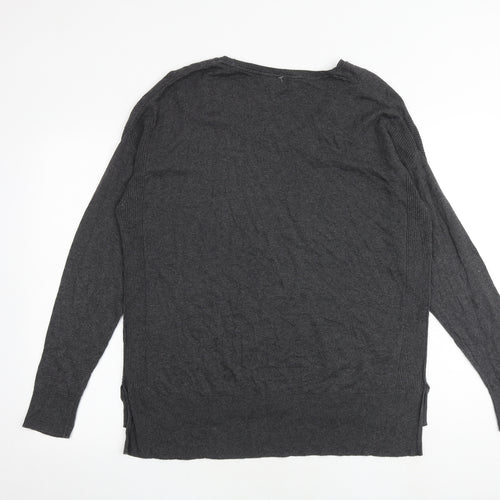 Indigo Womens Grey Round Neck Polyamide Pullover Jumper Size 14