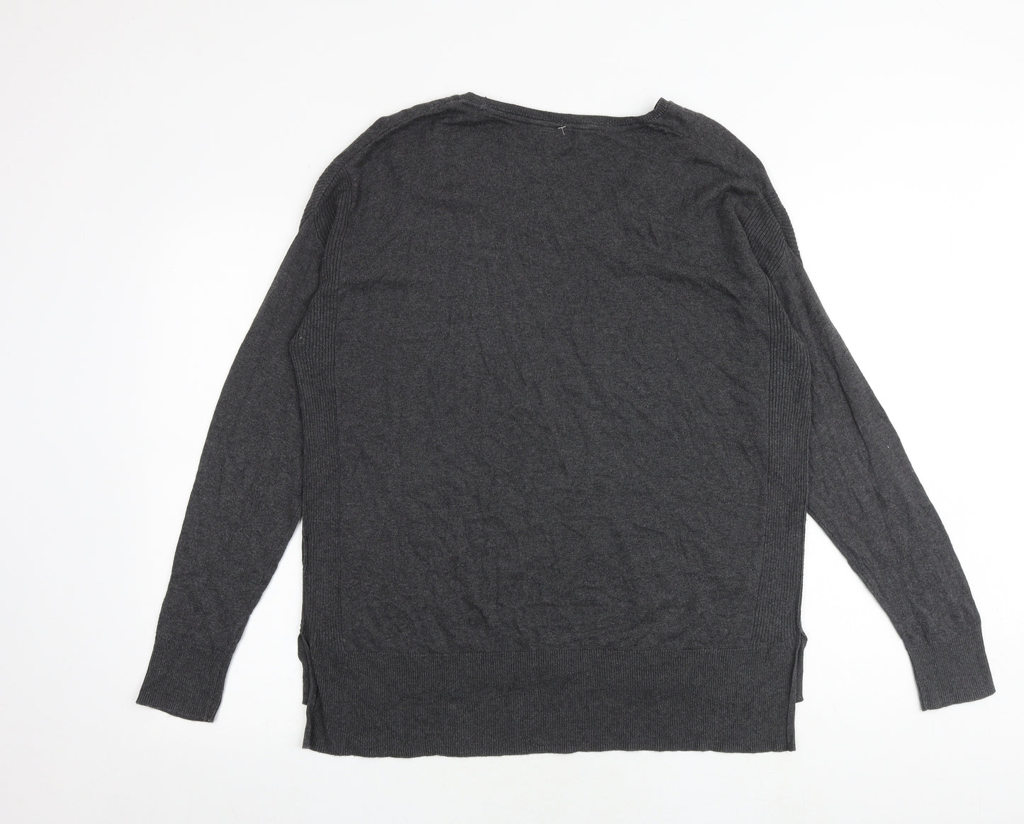 Indigo Womens Grey Round Neck Polyamide Pullover Jumper Size 14