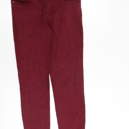Zara Womens Purple Cotton Skinny Jeans Size 10 Regular Zip