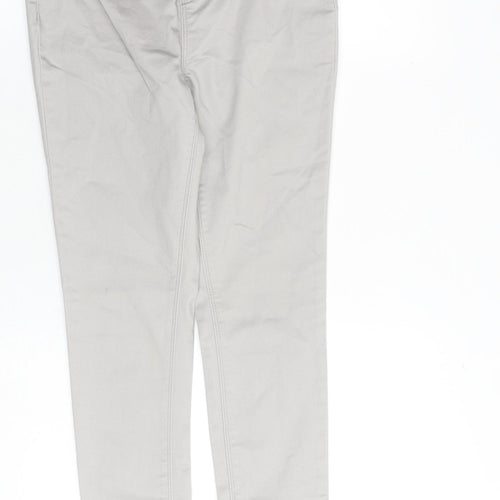 Peacocks Womens Grey Cotton Skinny Jeans Size 8 Regular - High rise