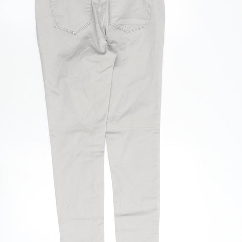 Peacocks Womens Grey Cotton Skinny Jeans Size 8 Regular - High rise