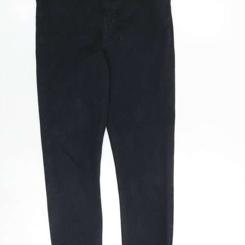 Topshop Womens Black Cotton Skinny Jeans Size 28 in Regular Zip