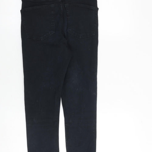 Topshop Womens Black Cotton Skinny Jeans Size 28 in Regular Zip