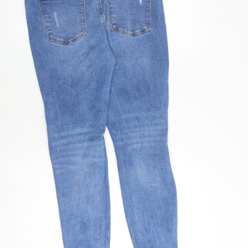 Denim & Co. Womens Blue Cotton Skinny Jeans Size 16 Regular Zip