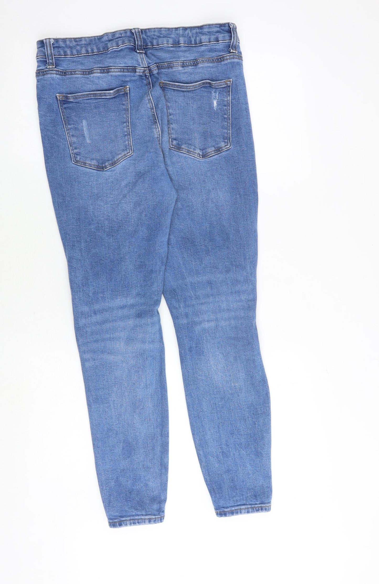 Denim & Co. Womens Blue Cotton Skinny Jeans Size 16 Regular Zip