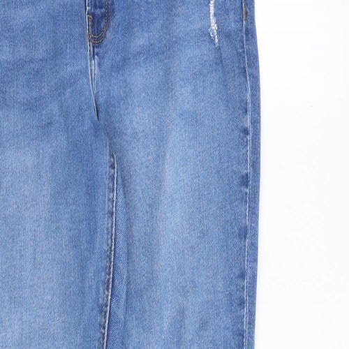 Denim & Co. Womens Blue Cotton Skinny Jeans Size 16 Regular Zip