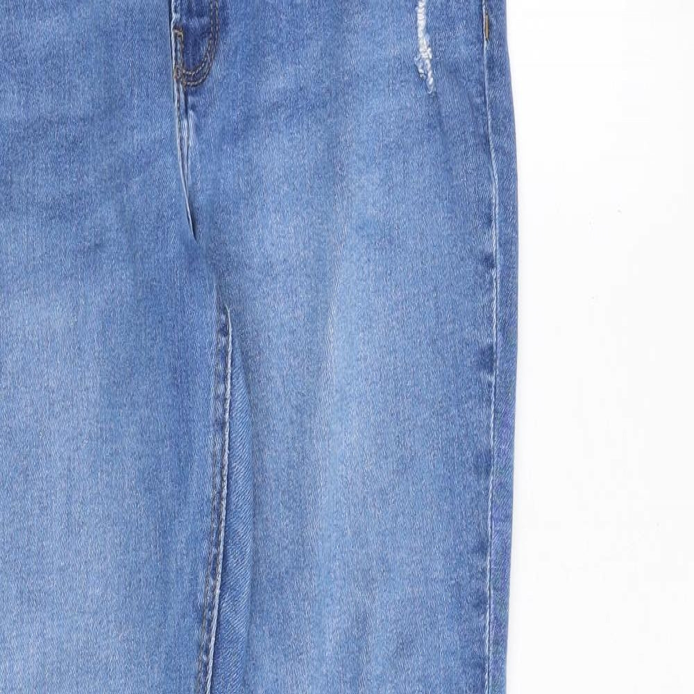 Denim & Co. Womens Blue Cotton Skinny Jeans Size 16 Regular Zip