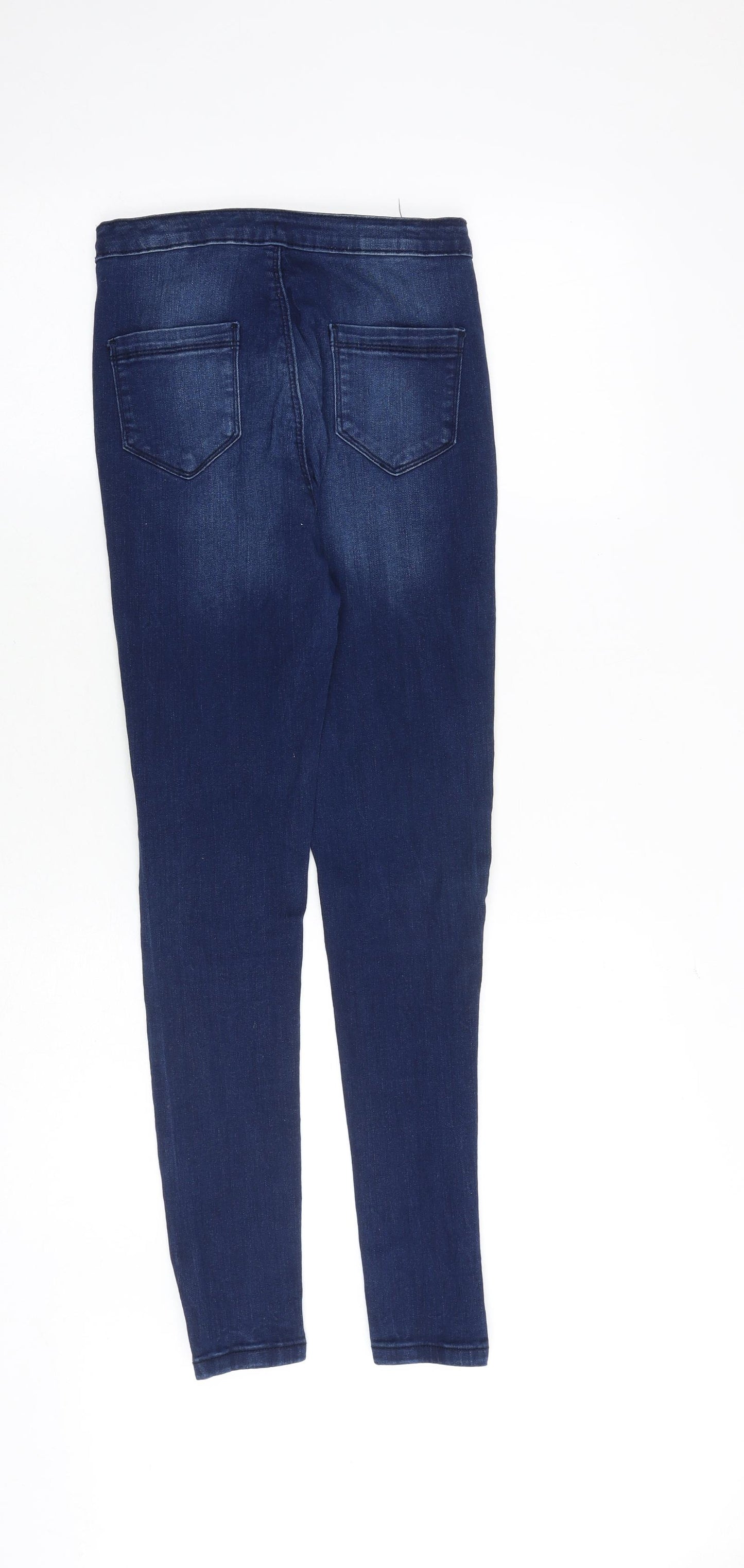 Candy Couture Girls Blue Cotton Skinny Jeans Size 13 Years Regular Zip - Distressed