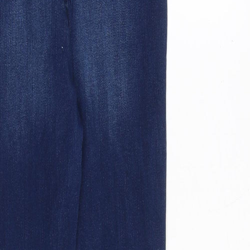 Candy Couture Girls Blue Cotton Skinny Jeans Size 13 Years Regular Zip - Distressed