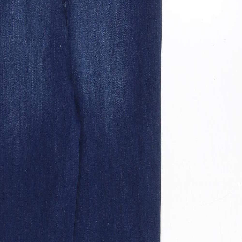 Candy Couture Girls Blue Cotton Skinny Jeans Size 13 Years Regular Zip - Distressed