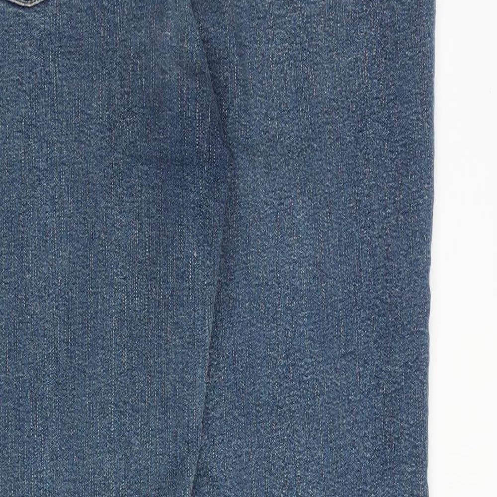 Marks and Spencer Womens Blue Cotton Bootcut Jeans Size 16 Regular Zip
