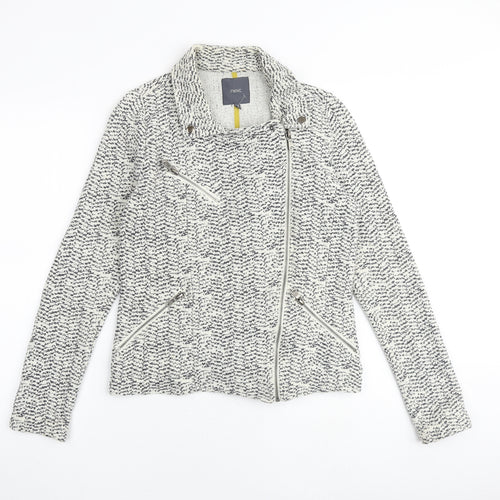 NEXT Womens White Geometric Jacket Size 12 Zip
