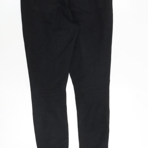 Topshop Womens Black Cotton Skinny Jeans Size 30 in Regular Zip