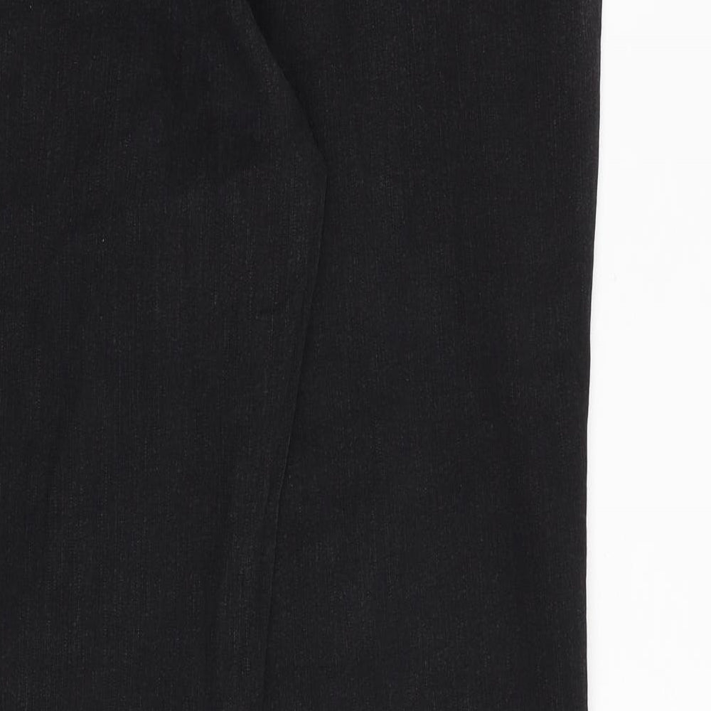 TU Womens Black Cotton Straight Jeans Size 18 Regular Zip