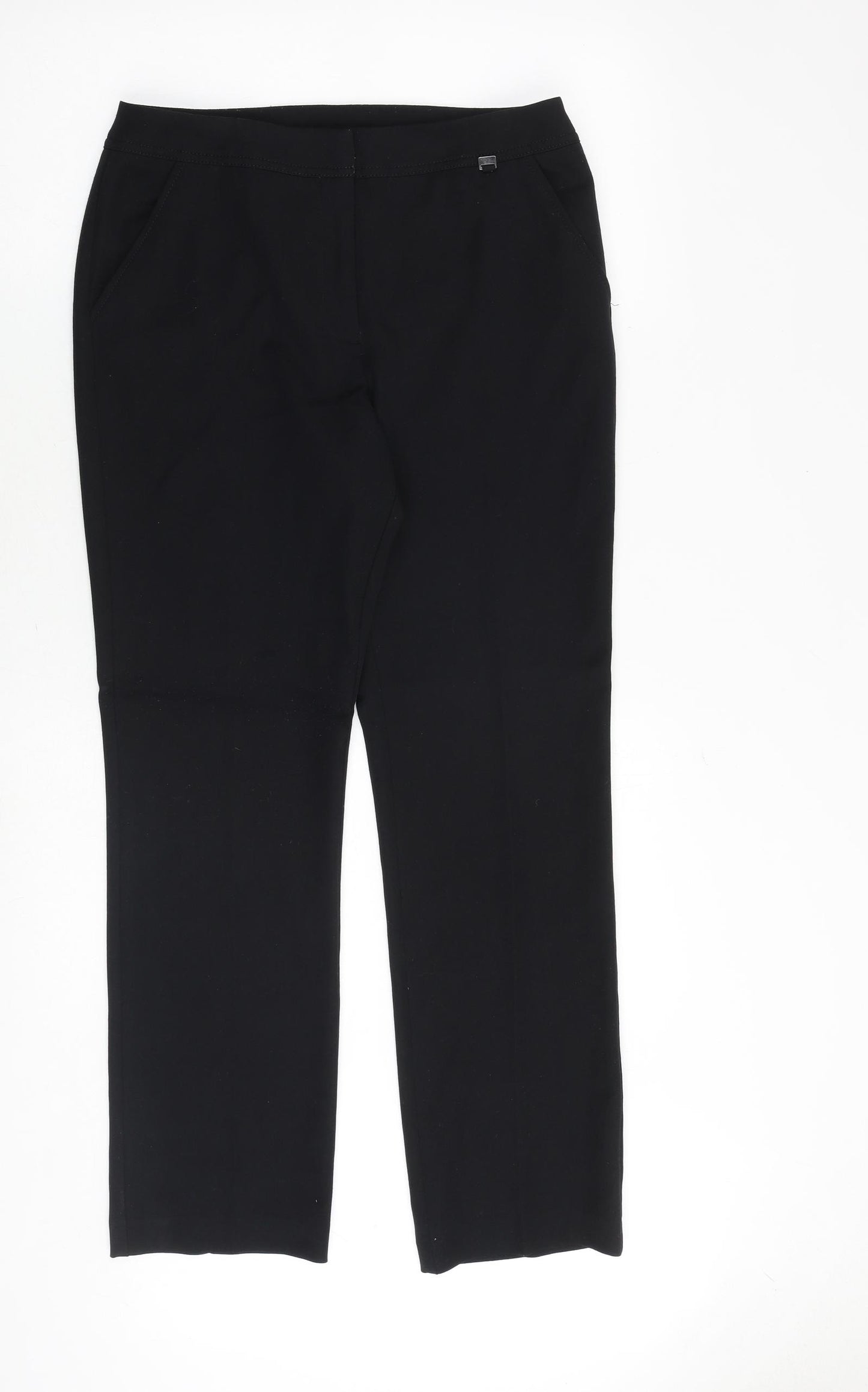 Bonmarché Womens Black Polyester Trousers Size 10 Regular Zip