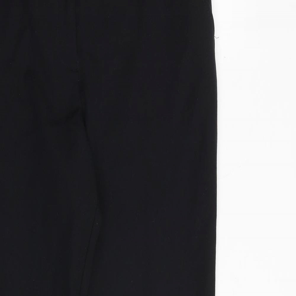 Bonmarché Womens Black Polyester Trousers Size 10 Regular Zip