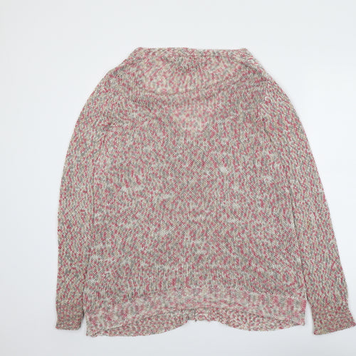 Zizzi Womens Pink V-Neck Acrylic Cardigan Jumper Size M